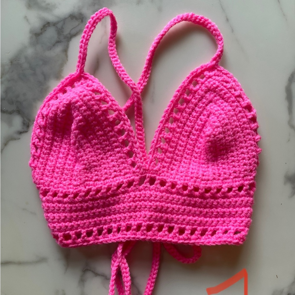 Pink crochet halter